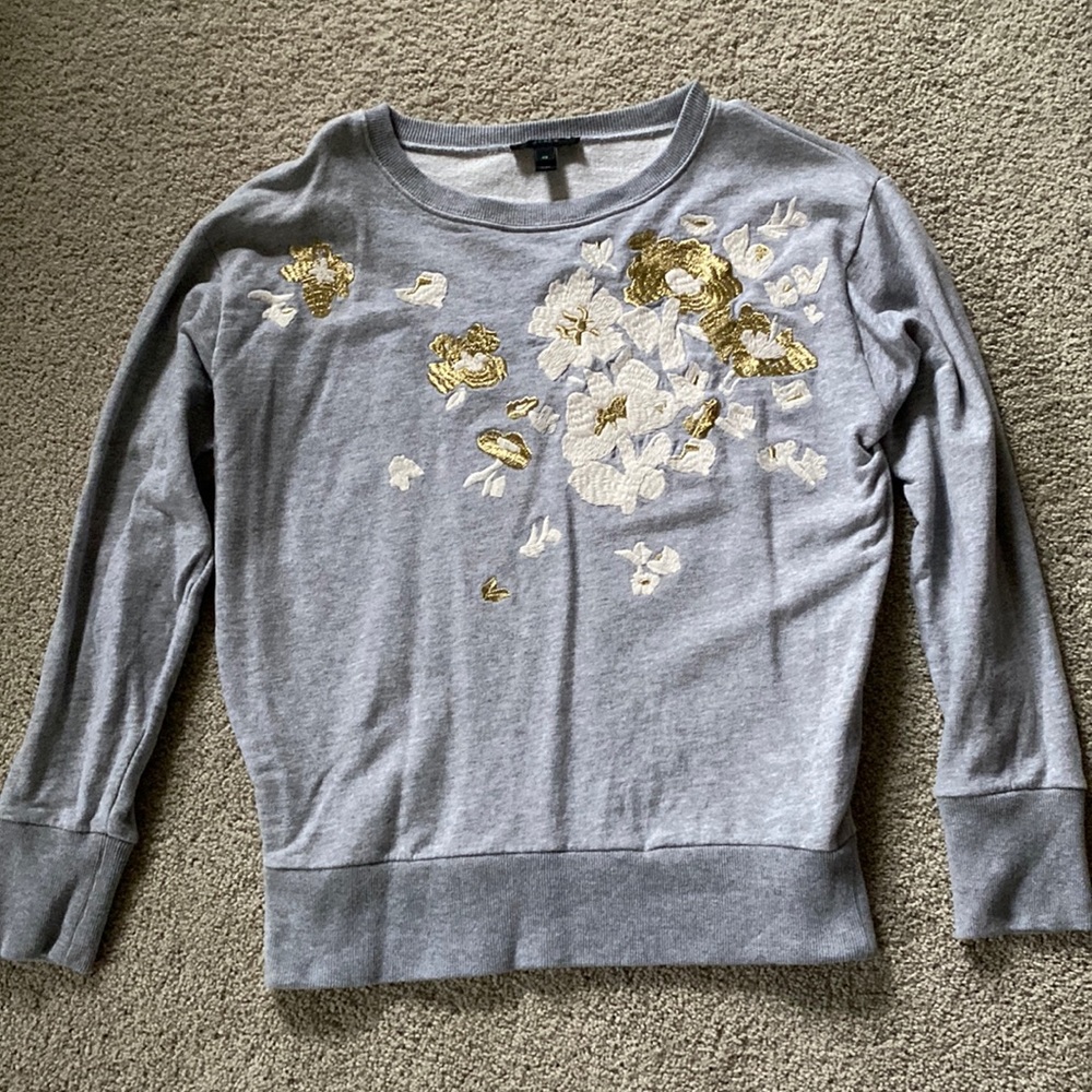 Women’s J. Crew Stitched Flower Sweatshirt